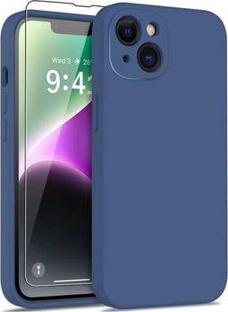 Lunso - Geschikt voor iPhone 15+ / 15 Plus - Hoesje Flexibel silicone Backcover - Donkerblauw