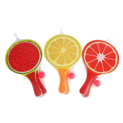 Sun Fun Beachballset Fruit 38 X 24 Cm Hout Geel/oranje 3-delig