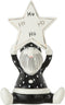 J-Line figuur Kerstman Zittend Ster Hoho - keramiek - zwart/wit - small