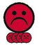 Smit Visual - Magneet smiley 50mm emotie bedroefd rood 5 stuks