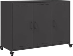 vidaXL - Dressoir - 100,5x39x72 - cm - staal - zwart