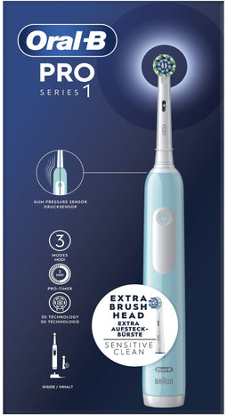 Oral-B Pro 1 - Oplaadbare Elektrische Tandenborstel - Drukregeling - Blauw
