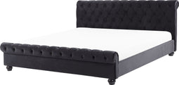 Beliani AVALLON - Waterbed - Zwart - Fluweel