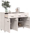 vidaXL - Dressoir - HAMAR - 113x40x80 - cm - massief - grenenhout - wit