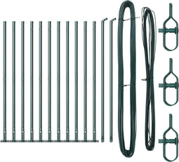 vidaXL - Hekposten - met - Basisplaten - 13 - stuks - Ø32mm - 50cm - Gegalvaniseerd - Staal