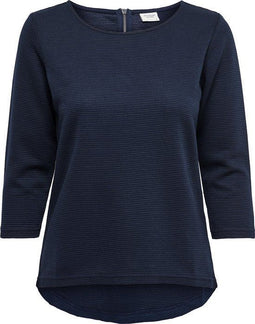 Jacqueline De Yong - Saga Dames T-shirt - Driekwart mouwen - Gestreept - Maat XS (34)