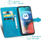 iMoshion Hoesje Geschikt voor Motorola Moto E7 Hoesje Met Pasjeshouder - iMoshion Mandala Bookcase - Turquoise