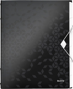 Sorteermap Leitz WOW 6 tabbladen PP zwart - 4 stuks