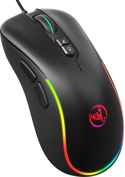 HXSJ J300 Optisch RGB Gaming Muis - 6400 DPI - Zwart