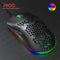 HXSJ J900 Optisch Gaming Muis - Ultra licht - RGB Verlichting - 6400 DPI - Zwart