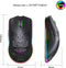 HXSJ T66 - Draadloze Gaming Muis - Computermuizen - Ultra licht - RGB Verlichting - Zwart