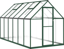 vidaXL - Tuinkas - met - basisframe - 334x169x195 - cm - aluminium - groen