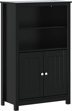 vidaXL - Badkamerkast - BERG - 69,5x34x110 - cm - massief - grenenhout - zwart