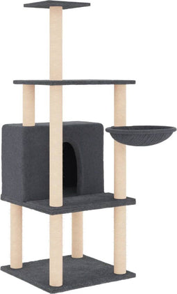 vidaXL - Kattenmeubel - met - sisal - krabpalen - 132 - cm - donkergrijs
