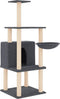 vidaXL - Kattenmeubel - met - sisal - krabpalen - 132 - cm - donkergrijs