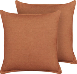 SAGINA - Sierkussen set van 2 - Oranje - 45 x 45 cm - Linnen