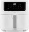 MEDION P10 XL Airfryer (6,8 liter XXL heteluchtfriteuse, 2.150 watt, twee roestvrijstalen verwarmingselementen, schudalarm, 9 automatische programma's, touch bedieningspaneel, LED-display) wit