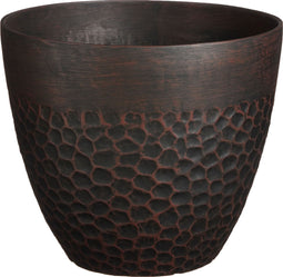 Mica Decorations Bravo Bloempot voor Buiten - H32,5 x Ø38 cm - Bruin gehamerd