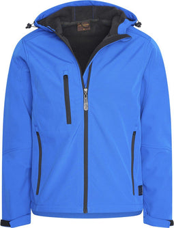 Cappuccino Italia Softshell Hood Jacket - Heren Outdoorjas - Ademend - Royal blauw - Maat L