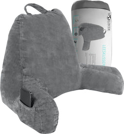 WorldWide Products Leeskussen - Relax kussen memory foam - Ergonomisch met armsteunen - Fluweel grijs