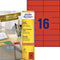 Avery 3452 - Universele etiketten - 105 x 37 mm - Rood (1600 stuks)