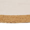 vidaXL - Vloerkleed - rond - gevlochten - 120 - cm - jute - en - katoen - wit - en - naturel