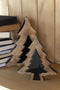 J-Line decoratie Kerstboom Puzzel - hout - zwart/naturel - small