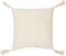 J-Line kussen Kwast - katoen - beige/wit - 2 stuks