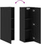 vidaXL - Wand-TV-meubel - Zwart - Eiken - 30,5x30x90 - cm - Geprocessed - Hout