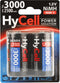 HyCell Vermogensoplossing Mono D NiMH-batterij type 3000 (min. 2500 mAh) - 2 stuks