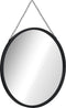 HOMdotCOM ronde spiegel met decoratieve ophanging 50 cm x 50 cm x 2,2 cm zilver+zwart