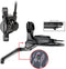 Hydraulische schijfremset Tektro HD-E350 E-bike met remsensor links incl. 180 cm leiding