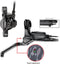 Hydraulische schijfremset Tektro HD-E350 E-bike met remsensor rechts incl. 180 cm leiding