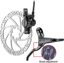 Hydraulische schijfremset Tektro HD-M285 links met 1800 mm leiding - zonder remschijf - zwart