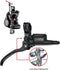 Hydraulische schijfremset Tektro HD-T530 Auriga Tune met handrem functie - links met leidingen - zwart