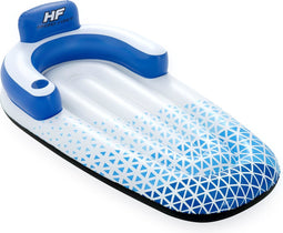 Hydro Force Drijvend Loungebed Float Ligbed Single - 191 x 107 cm - Zwembad Luchtbed - Blauw/Wit