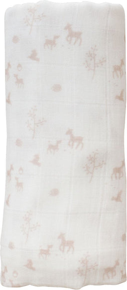 Hydrofiele Doek 120 x 120cm - Baby Wikkeldoek - Slaapdoek Blush Springtime - Wit - Snoozebaby