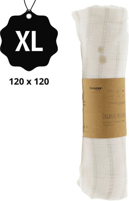 Hydrofiele Doek 120 x 120cm - Baby Wikkeldoek - Slaapdoek Stone Beige - Beige - Snoozebaby