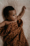 Hydrofiele Doek 80 x 80cm - Baby Wikkeldoek - Slaapdoek Toffee Brown - Bruin - Snoozebaby