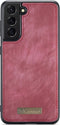 Caseme - Vintage 2 in 1 portemonnee hoes - Geschikt voor Samsung Galaxy S21 FE - Rood