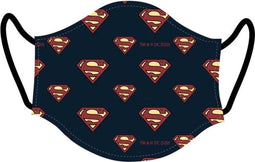 Hygiënisch en herbruikbaar gezichtsmasker gemaakt van stof Superman Kinderen Blauw