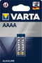 Varta Alkaline Special - AAAA (LR61) Batterijen - Kwikvrij - (2 stuks)