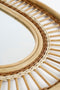 Mica Decorations Oval Wandspiegel - Ovaal - Gevlochten rotan - Lichtbruin (1 stuk)