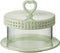 J-Line bord Cake onder glas - taartplateau - keramiek - groen - small