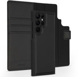 Accezz Premium Leather - 2 in 1 Wallet Bookcase - Uitneembare backcover - Zwart (Galaxy S22 Ultra)