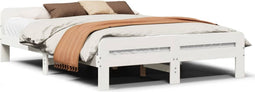 vidaXL - Bedframe - zonder - matras - massief - grenenhout - wit - 160x200 - cm