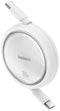 Baseus Free2Draw Mini - USB-C intrekbare kabel 100W - Wit