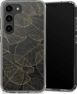 Selencia Fashion Extra Beschermende Backcover Samsung Galaxy S23 hoesje - Gold Botanic