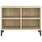Tv-meubel met metalen poten 69,5x30x50 cm sonoma eikenkleurig
