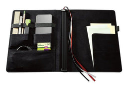 Sigel business organiser - Conceptum Flex - A4 - kunstleer - zwart - leeg - 3 metalen geleiders elastieksluiting - pennenlus en insteekvakken - SI-CF110